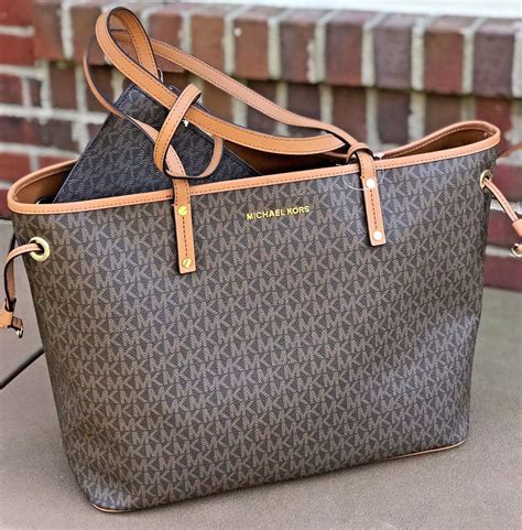 michael kors shopping bag braun|michael kors brown purses.